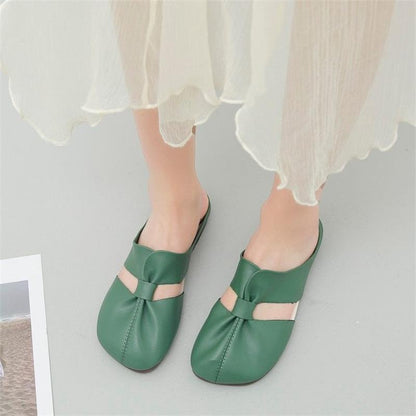 Plus-size Cut-Out Design Flat Mules