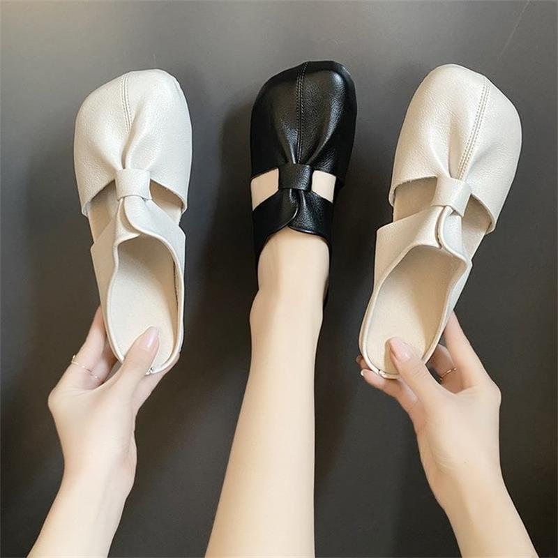 Plus-size Cut-Out Design Flat Mules